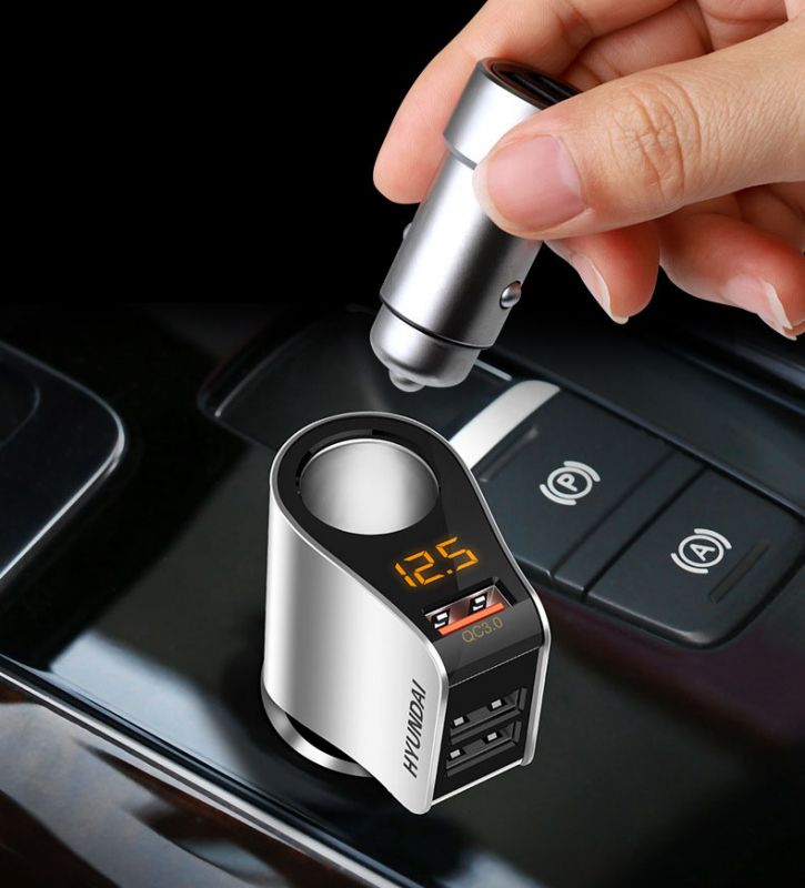 Tẩu Sạc  ra  1 cổng tẩu và 3 cổng usb có cổng sạc nhanh QC 3.0 ( Mẫu 3)