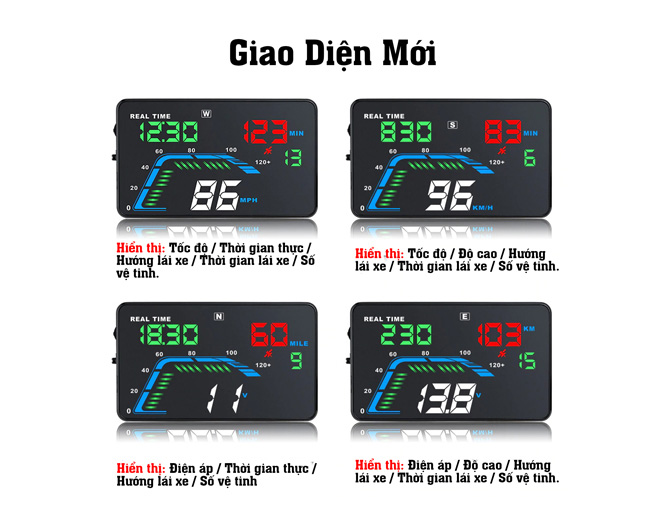 thiết bị hiển thị tốc độ kính lái HUD Q7