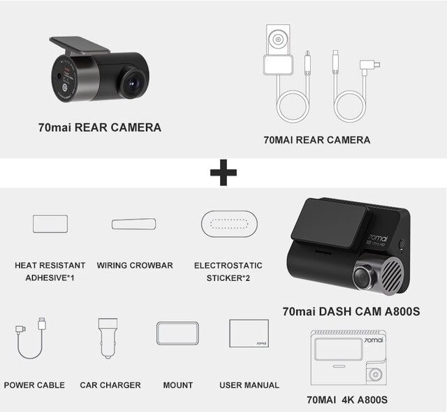 trọn bộ camera hành trình xiaomi 70mai a800s chính hãng