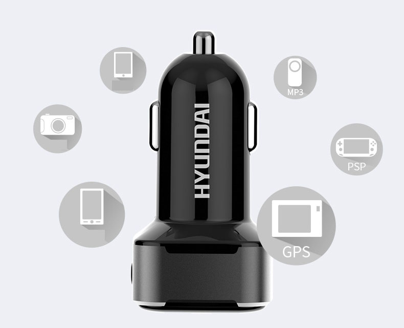 Tẩu sạc nhanh chia điện ra  2 cổng usb chính hãng Hyundai