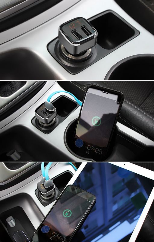 Tẩu sạc nhanh chia điện ra  2 cổng usb chính hãng Hyundai
