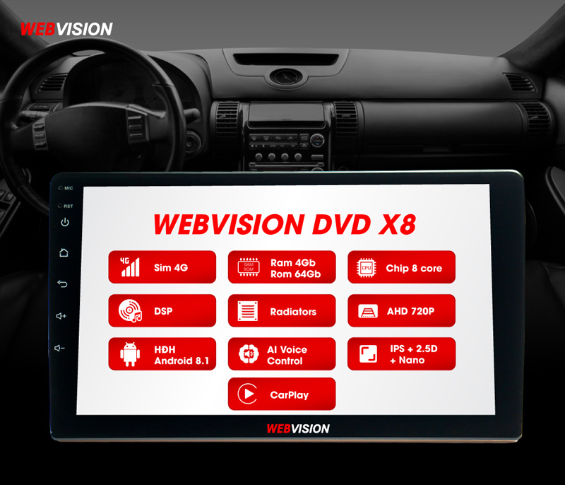 Màn hình Android DVD ô tô Webvision X8